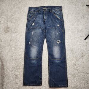 Artful Dodger Jeans Mens Size 36X32 Straight Fit Vintage Y2K 2000s Knee Denim